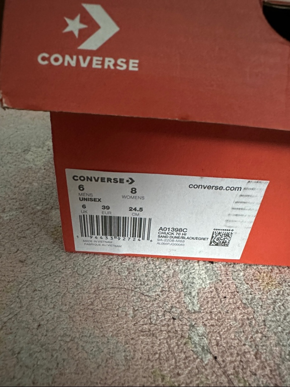 Converse High-Top Sneakers in Brown & White with Black Accents - Picture 2 of 5